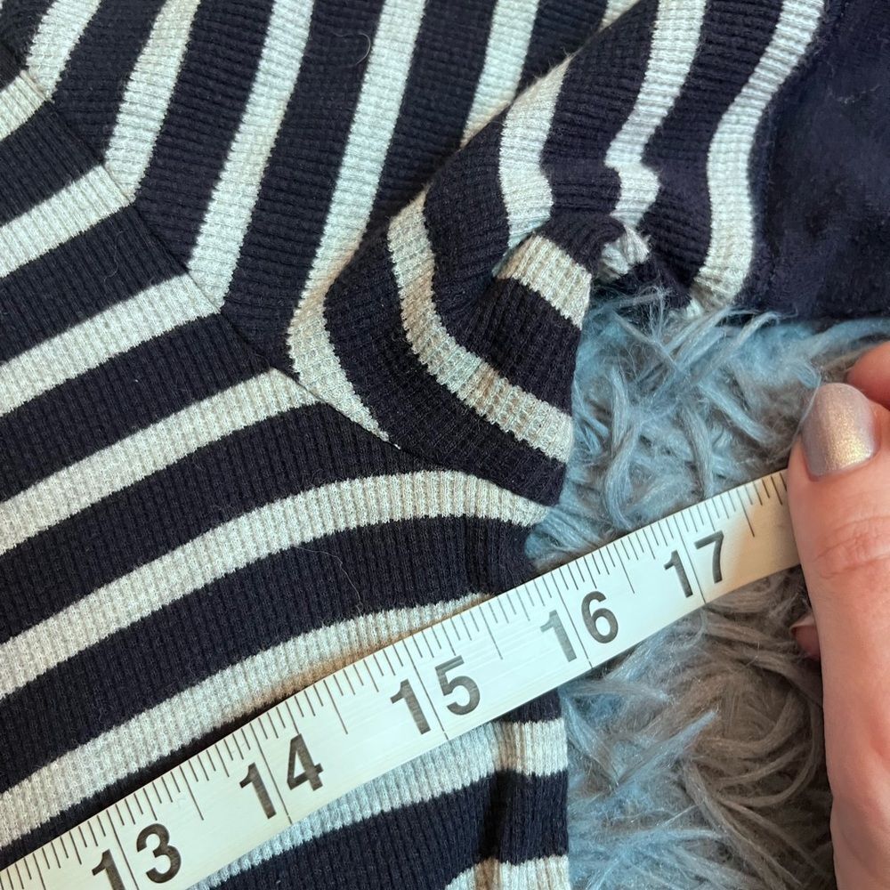 Lauren Ralph Lauren Waffle Knit Cotton Striped Midi Dress Size M - Picture 4 of 6